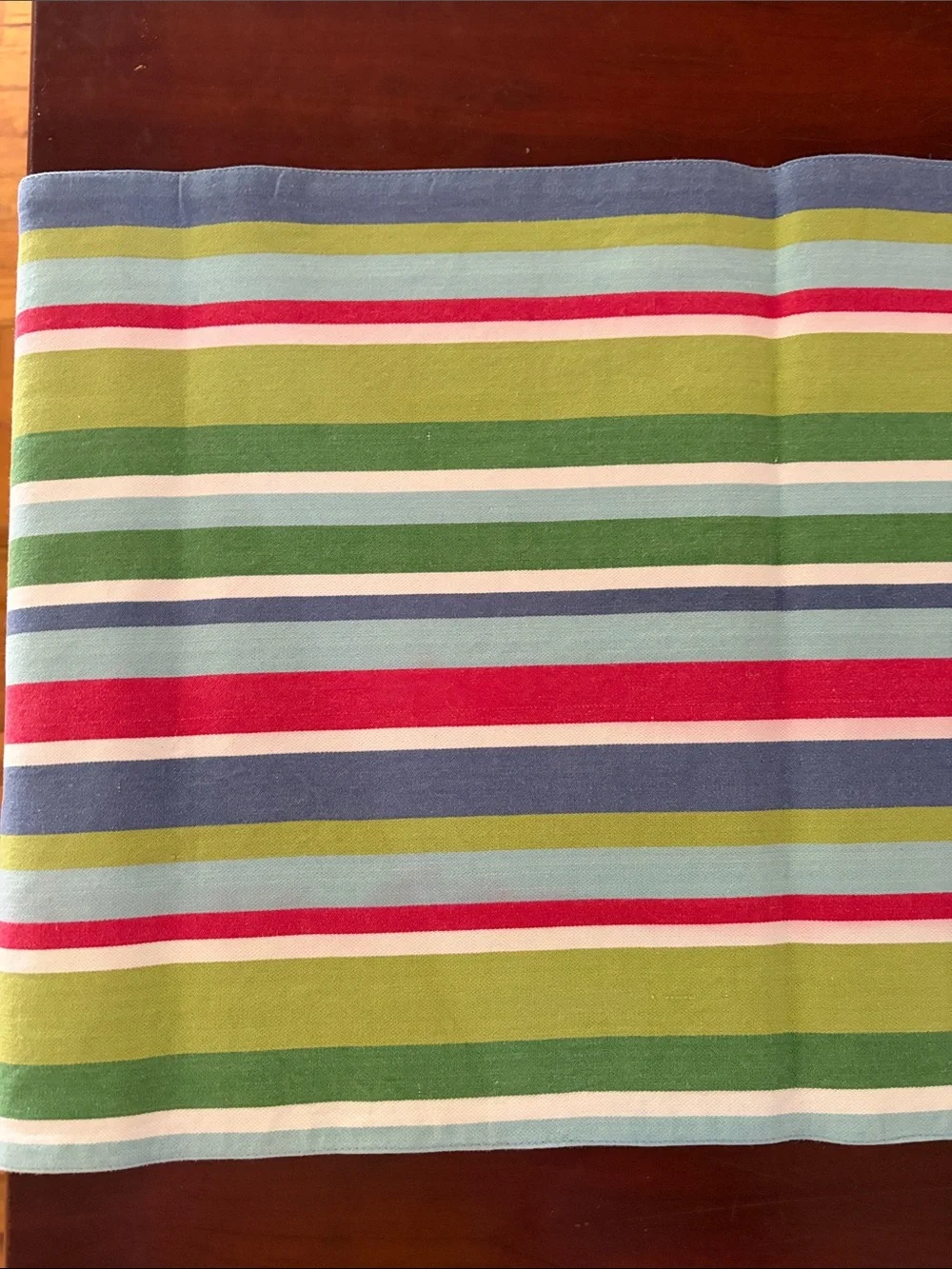 Colorful Striped Table Runner Cotton Blend Coastal Farmhouse Home Dining Decor
